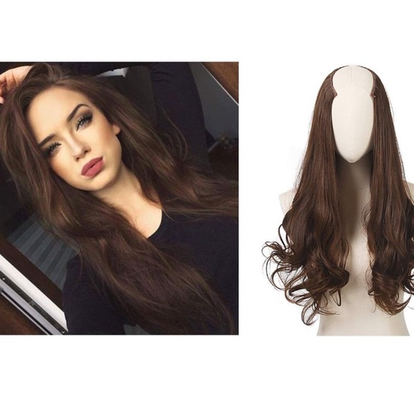 24” GINGER BROWN BODYWAVE 1PEICE FULL HEAD CLIPINS